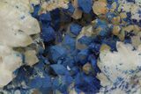 Vivid-Blue Azurite Encrusted Quartz Crystals - China #213835-2